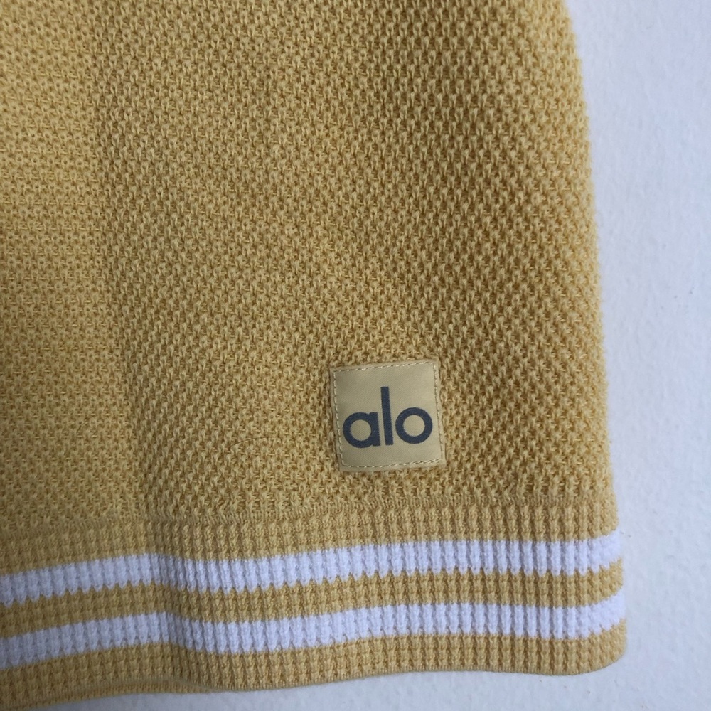 ALO Yoga Yellow Knit Tank Dress with White Trim - Picture 9 of 10